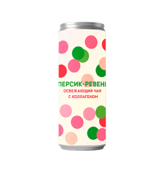 Напиток в банках "Чайный лимонад с коллагеном Персик-Ревень"