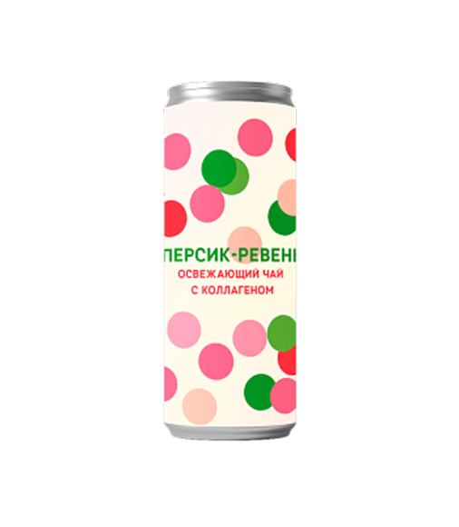 Напиток в банках "Чайный лимонад с коллагеном Персик-Ревень"