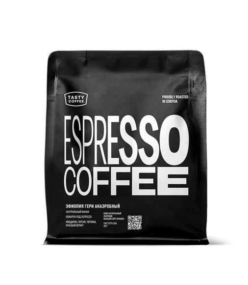 Упаковка кофе Эфиопия Гери Анаэробный, обжарка эспрессо